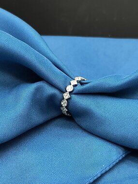 Vintage Silver NVC Rhinestone Eternity Ring